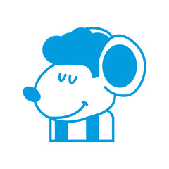 Cute mouse worker cartoon icon vector illustration graphic design