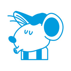 Cute mouse worker cartoon icon vector illustration graphic design