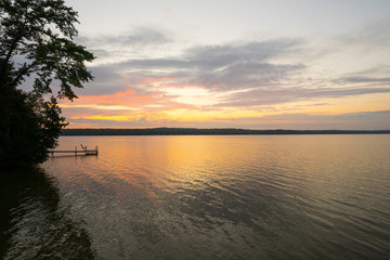 Fototapeta na wymiar Sunset ove Lake