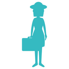 beautiful girl with suitcase