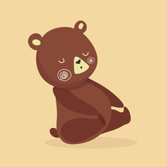 Obraz premium Cute baby bear cartoon.