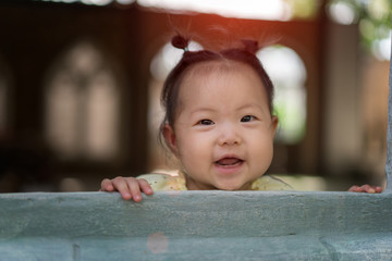 Baby girl with Thai traditional dress.
