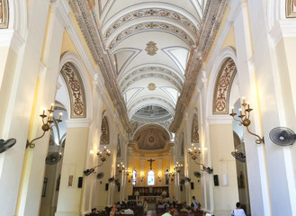 Fototapeta premium Interior of Cathedral of San Juan Bautista in Old San Juan, Puerto Rico.