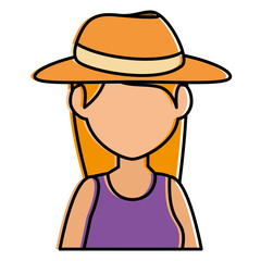 beautiful woman with cap tourist avatar character