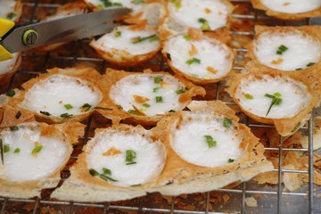 Coconut milk mix sugar and flour ,Thai dessert