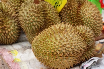 Durian fruit is delicious in the market