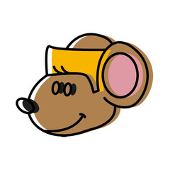 Cute mouse cartoon icon vector illustration graphic dsign