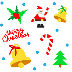 Christmas elements vector seamless pattern