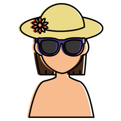 beautiful woman with cap tourist avatar character