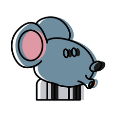 Cute mouse worker cartoon icon vector illustration graphic design