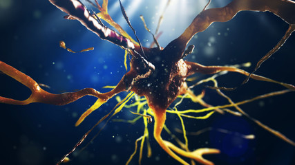 3d illustration of neural cell