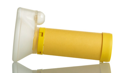 Inhaler spacer for kids isolated on white