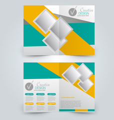 Abstract flyer design background. Brochure template. Can be used for magazine cover, business mockup, education, presentation, report.  Green and yellow color.