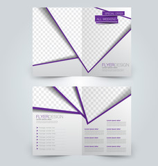 Abstract flyer design background. Brochure template. Can be used for magazine cover, business mockup, education, presentation, report. Purple color.