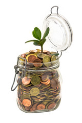 M&uuml;nzen sparen im Einmachglas - Konzept