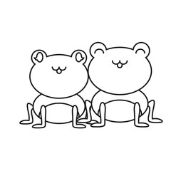 Obraz na płótnie Canvas couple of cute frogs icon