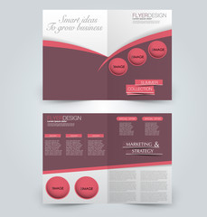 Abstract flyer design background. Brochure template. Can be used for magazine cover, business mockup, education, presentation, report. Red color.