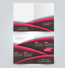 Abstract flyer design background. Brochure template. Can be used for magazine cover, business mockup, education, presentation, report. Brown and pink color.