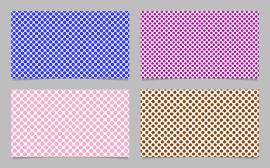 Dot pattern business card background template set - vector namecard graphic design with colored circles