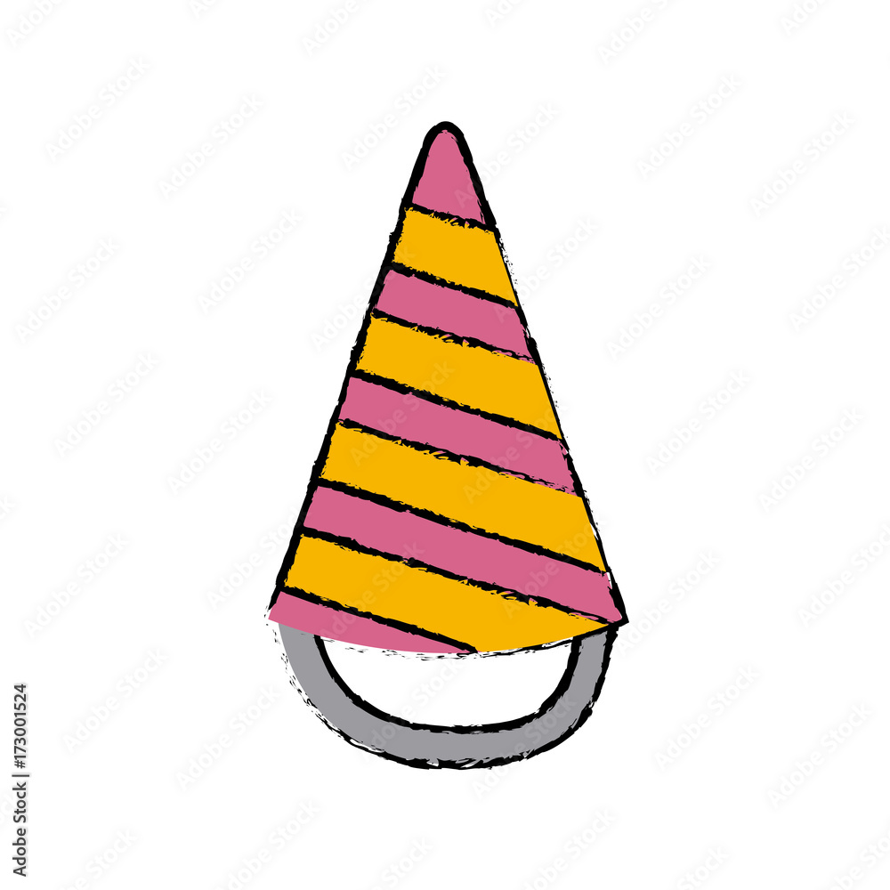 Sticker birthday hat symbol icon vector illustration graphic design