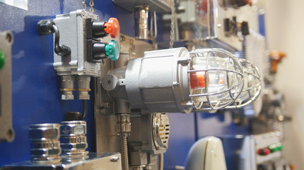 Gas leak detector control panel and fire alarm lighting