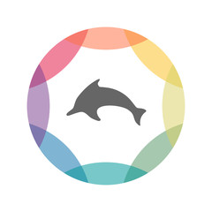 farbiges Icon - Delfin
