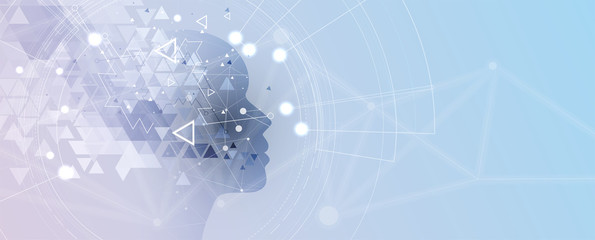 Artificial intelligence. Technology web background. Virtual concept