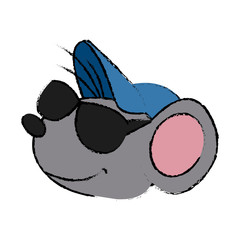 Cute mouse cartoon icon vector illustration graphic dsign