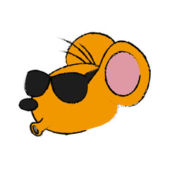 Obraz premium Cute mouse cartoon icon vector illustration graphic dsign