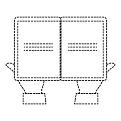 hands reader with text book school icon