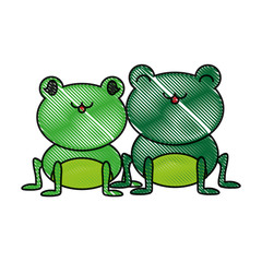 couple of cute frogs icon