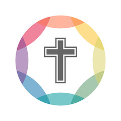 Obraz premium farbiges Icon - Kreuz - Religion