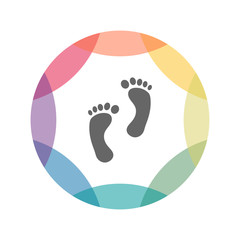 farbiges Icon - Fußspuren