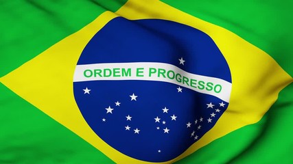 The Brazilian flag waving in the wind. The Brazil flag flaps in the breeze, filling the whole frame. See portfolio for similar and much more!