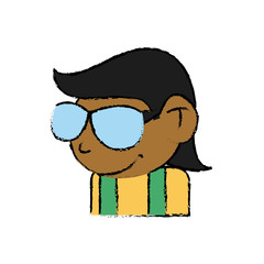 Cool guy cartoon icon vector illustration graphic design