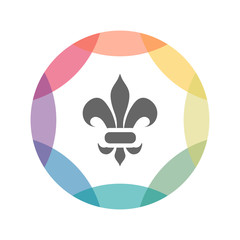 farbiges Icon - Lilie - Ornament