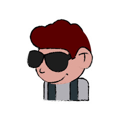 Cool guy cartoon icon vector illustration graphic design
