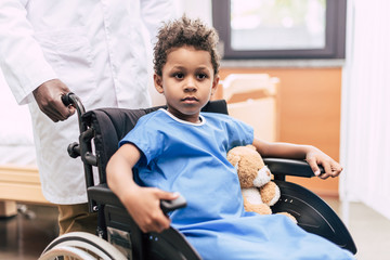 african american boy in wheelchair