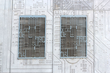 Texture concrete cemented wall Tech science background