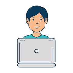 laptop computer with user