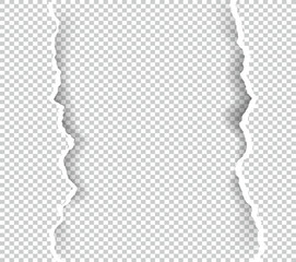 Set of blank Torn paper sheets. Vector note pieces collection with sticky tape.
