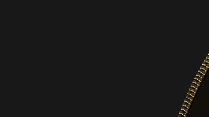 Gold zipper on dark material.
Animation of opening slider with mask included.