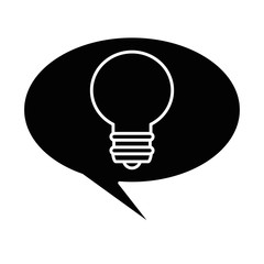 speech bubble with bulb