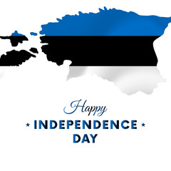 Estonia Independence day. Estonia map. Vector illustration.