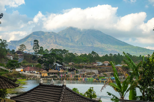 Kintamani volcano and lake, view from  Kabupaten Bangli Village