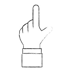 human hand touching icon