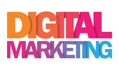 DIGITAL MARKETING colourful letters banner