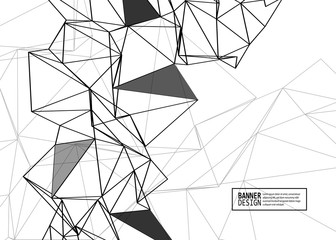 Wireframe mesh element with triangle shapes.