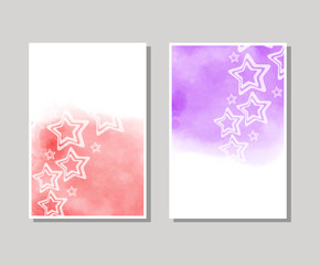 Vector color banner. watercolor background