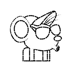 Cute mouse worker cartoon icon vector illustration graphic design